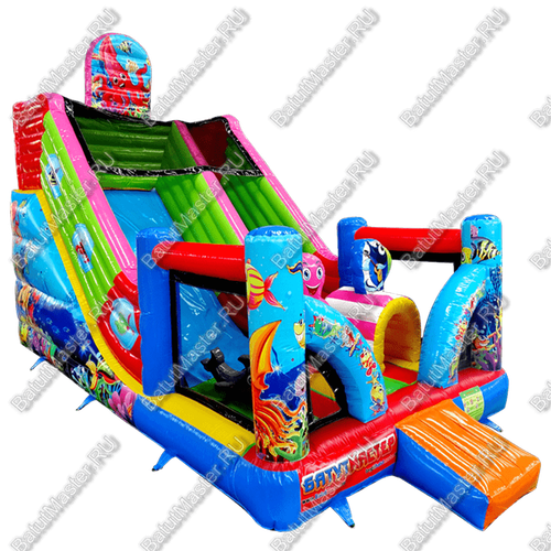 Батут-горка "Приключения рыбки" 8*5*6 м