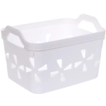 Корзина для хранения «БРУТТИ», цвет дымчатый белый, 21*15*14см (лейбл)
