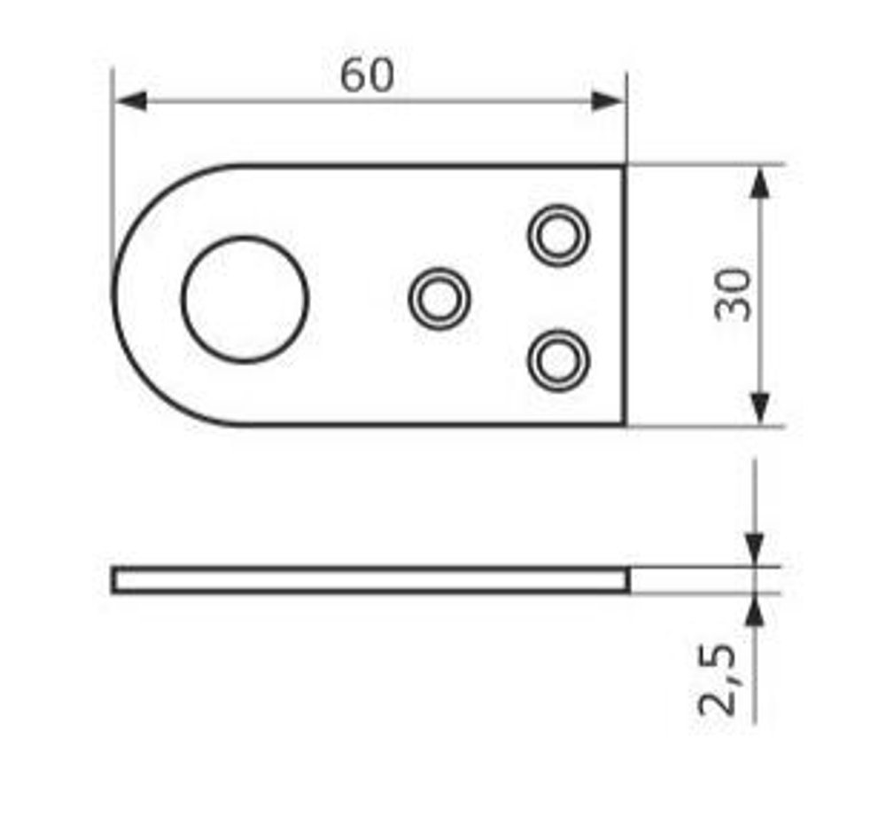 Проушина прямая 30*60 без покр. Домарт / 9845