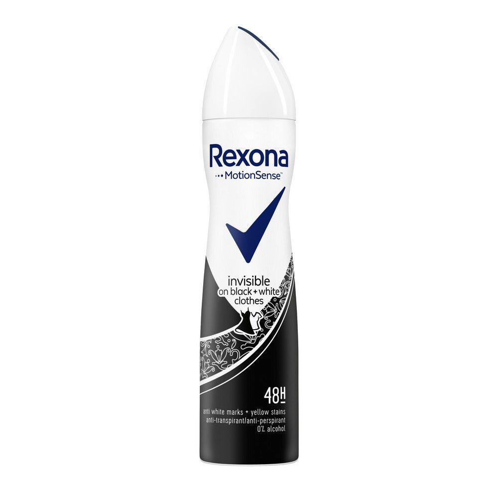 Rexona Дезодорант-антиперспирант спрей Невидимая на черной и белой одежде, защита от пятен, 200 мл