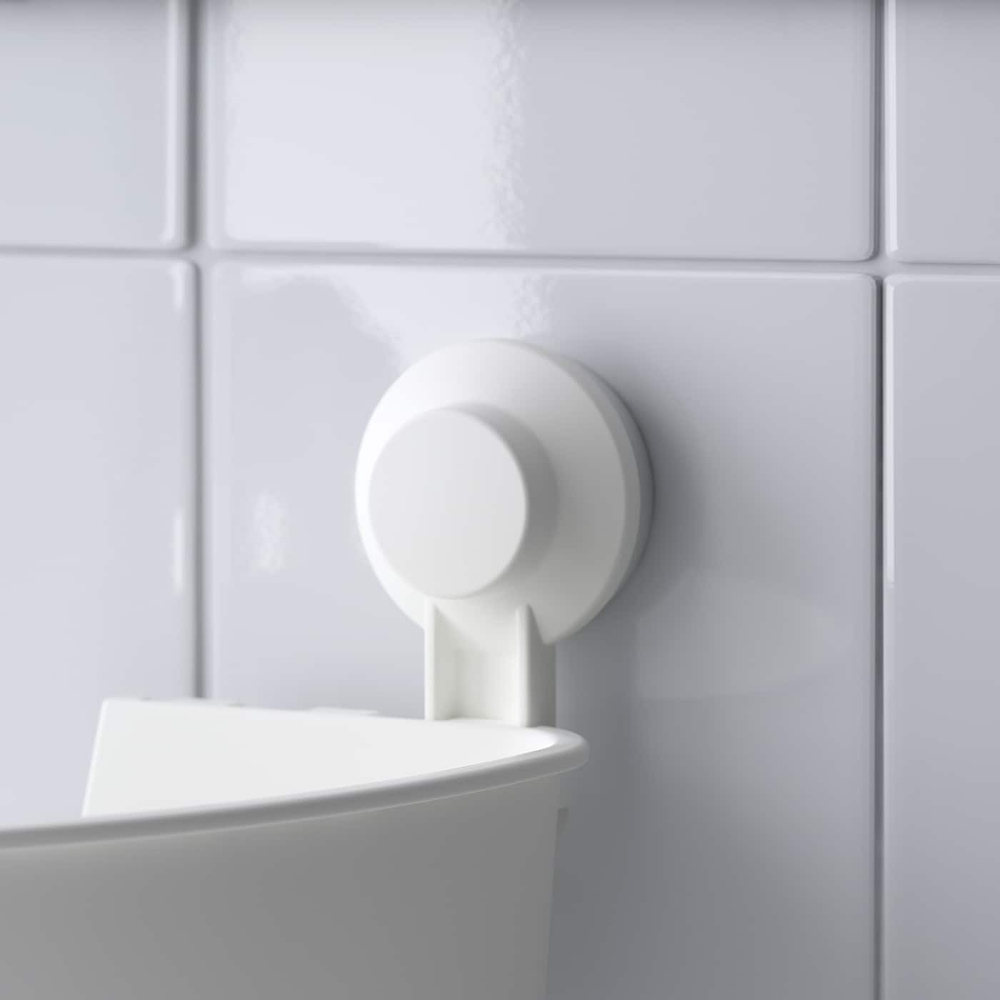 IKEA TISKEN  (ИКЕА ТИСКЕН)  -  Угловая полка с присоской, белая