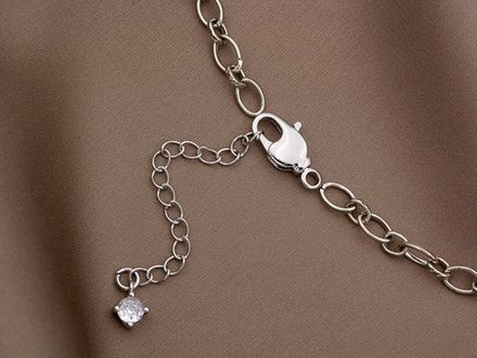 Карабин с удлинителем 15х6мм, с кристаллом