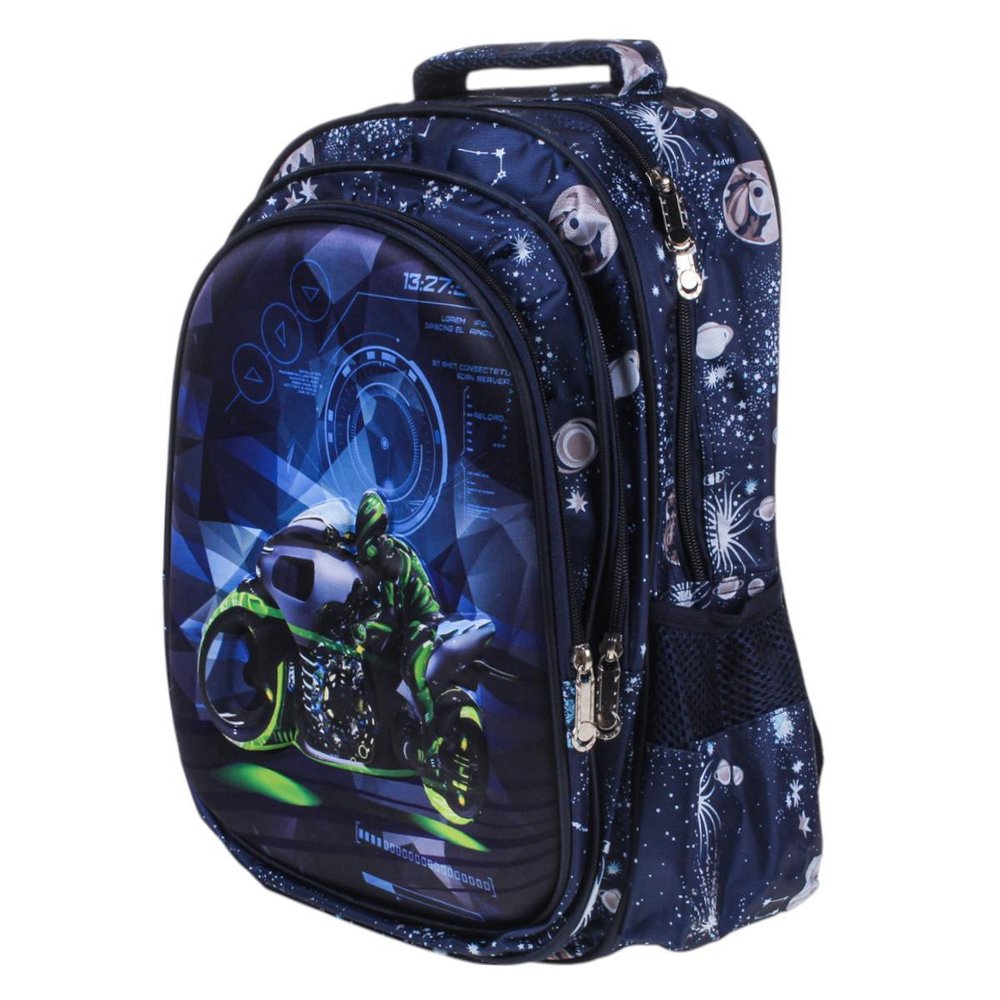 Рюкзак "Мотоцикл", 40*12*29см, анатом. спинка, 2 отд+ карман, боковые карманы