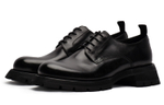 Viplander Top Grain Cow Leather Derby Shoes Men"s Black