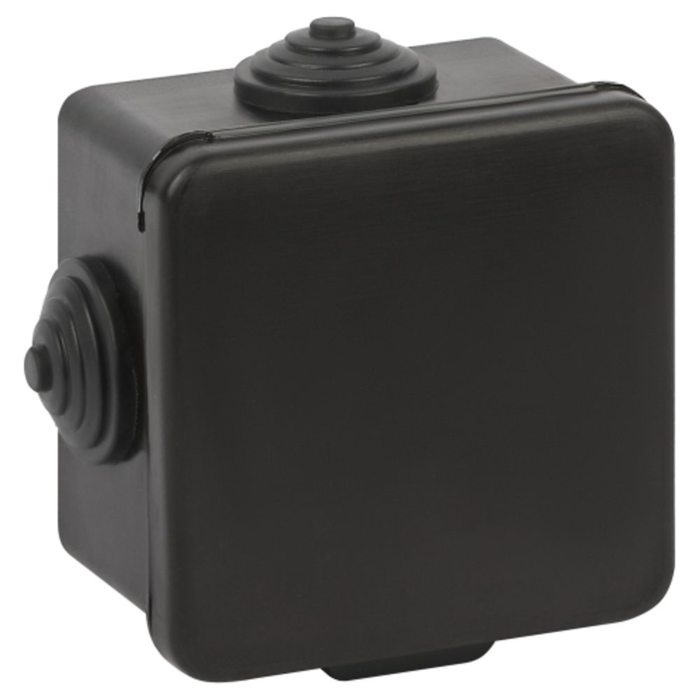 Распаячная коробка ЭРА KOR-65-65-50-4g-B открытой установки черная 65х65х50мм с гермовводами 4 вх. IP54