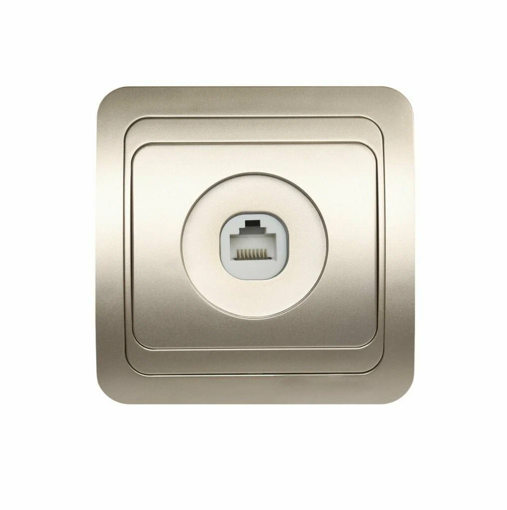 Компьютерная розетка RJ45 1-местная шампань Марс SBE-02c-S1-RJ