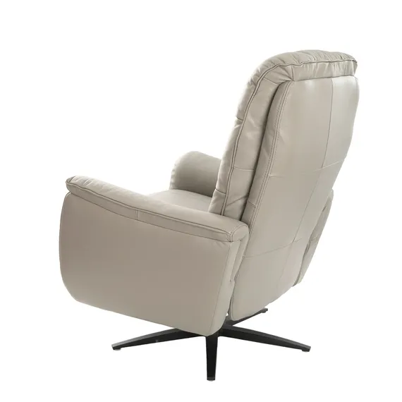 Поворотное кресло-реклайнер 5114/KM-A6010-M565 серое кожаное