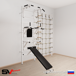 Шведская стенка Sv Sport усиленная 6920 (Турник стандарт/Брусья/Стойка/Скамья/Лестница/Канатный лаз)