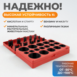 WDK-214042 Набор уплотнительных колец резиновых, черные, 419 шт.