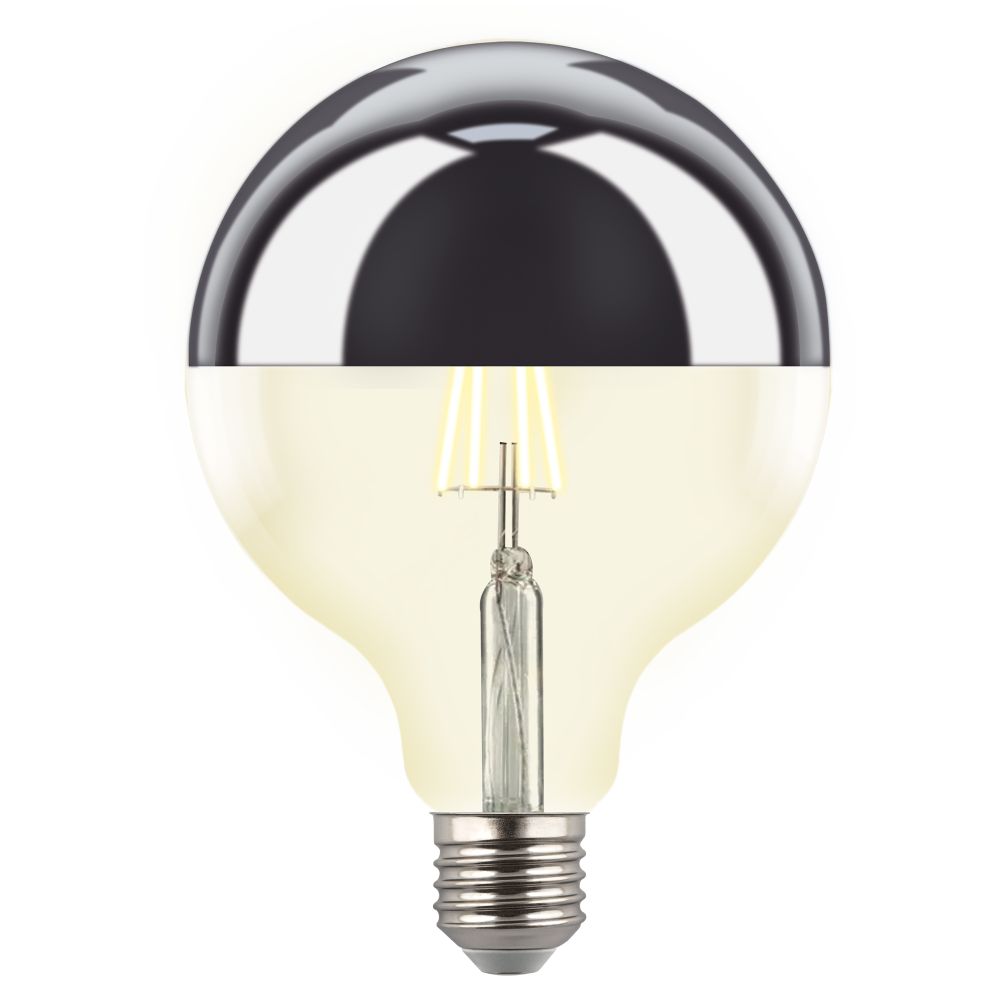 LED-G125-4W-3000K-E27-CL MIRROR-CHROME PLS02WH Лампа светодиодная. Форма шар. прозрачная колба с зеркальным отражателем. Серия Sky. Теплый белый свет 3000K. Картон. ТМ Uniel