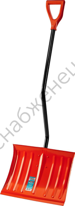 СИБИН ЛС-460, ширина 460 мм, стальная, с эргономичным стальным черенком, V-ручка, снеговая лопата (421849)