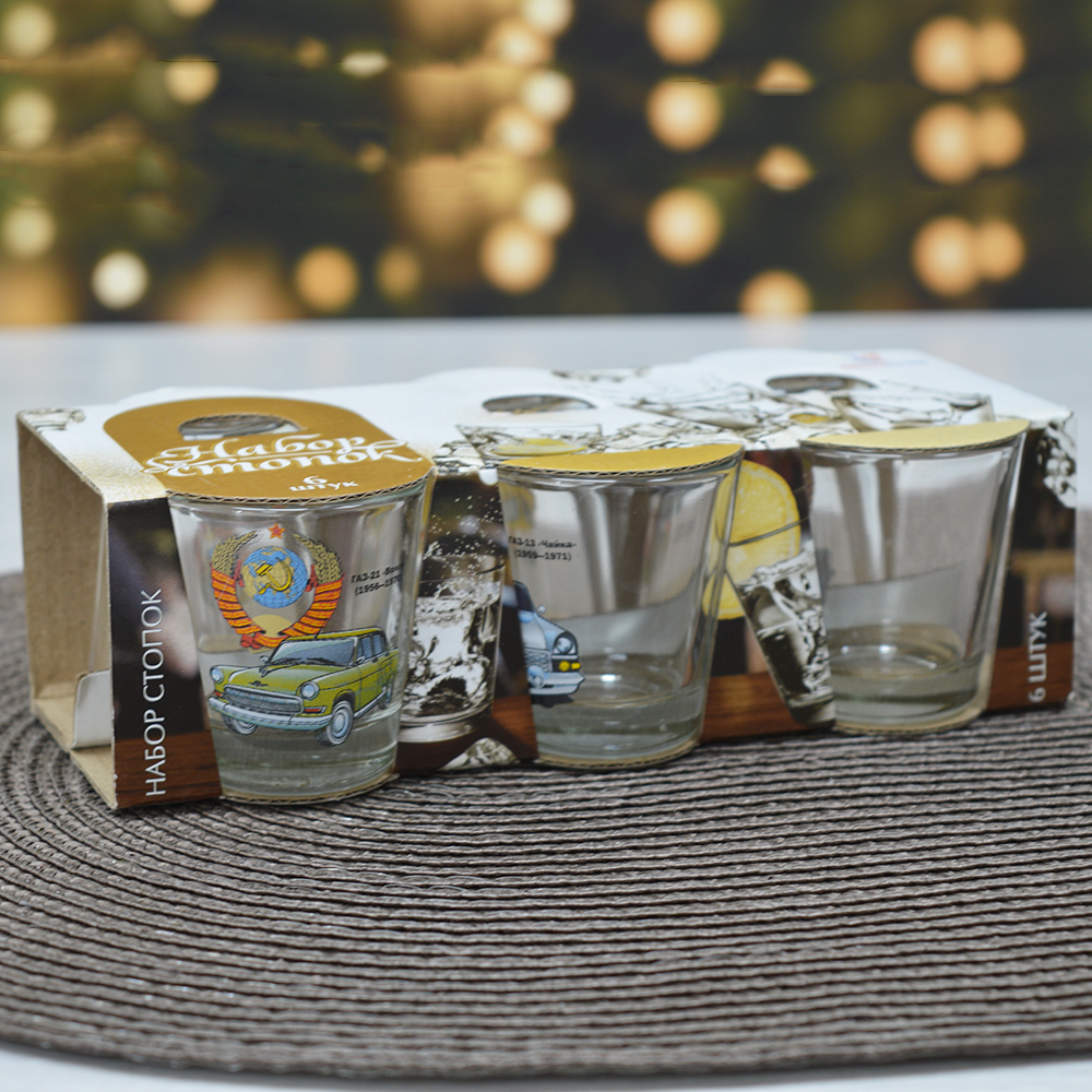 Набор стаканов 6шт 50мл "Ода" Машины ретро