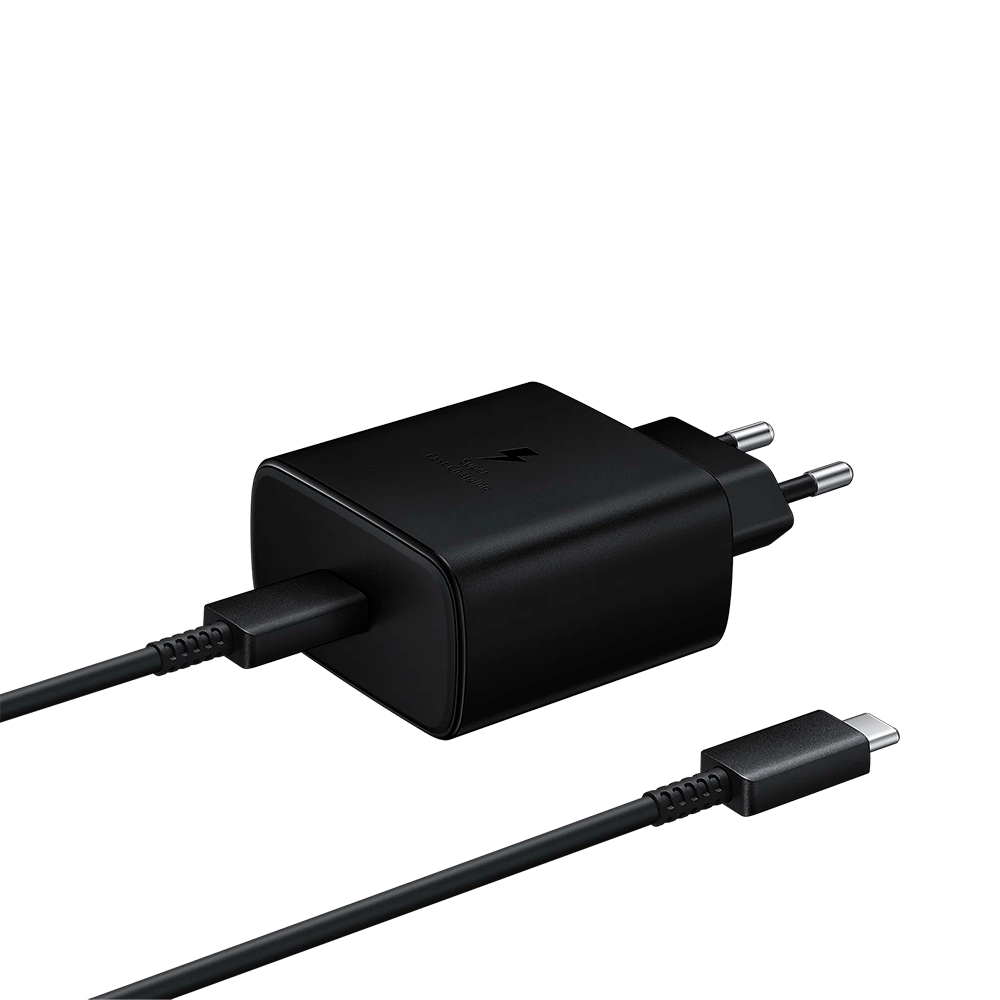 Сетевое зарядное устройство Samsung EP-TA845, USB-C + кабель Type-C, 45Вт, Black (Черный)