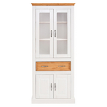 Шкаф витрина, 84х35х180, Ландхаус, буфет для кухни, шкаф для посуды, из массива дерева, с ящиком, Dipriz