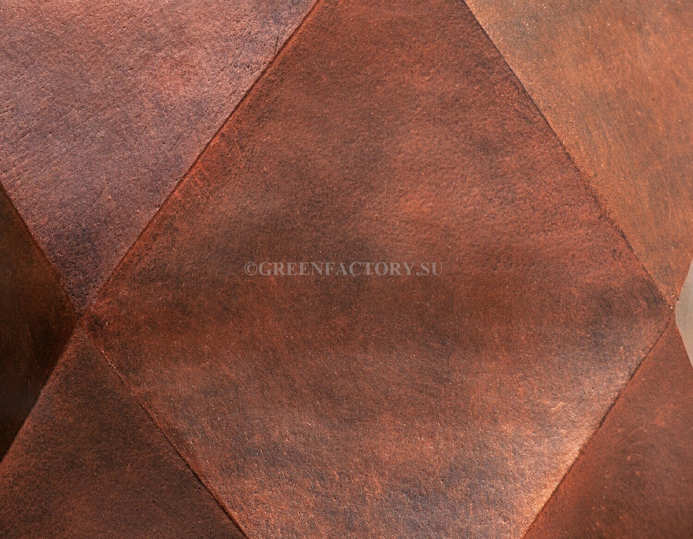 Кашпо TREEZ ERGO - серия Rombo - Низкая чаша-многогранник - Состаренная медь