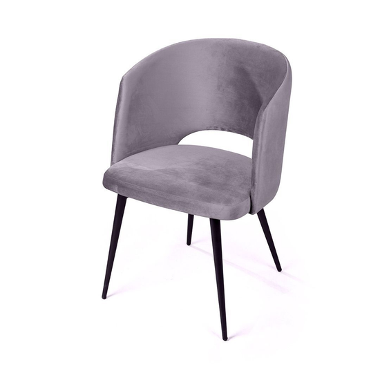 Кресло William, бархат серый 27/ черный конус