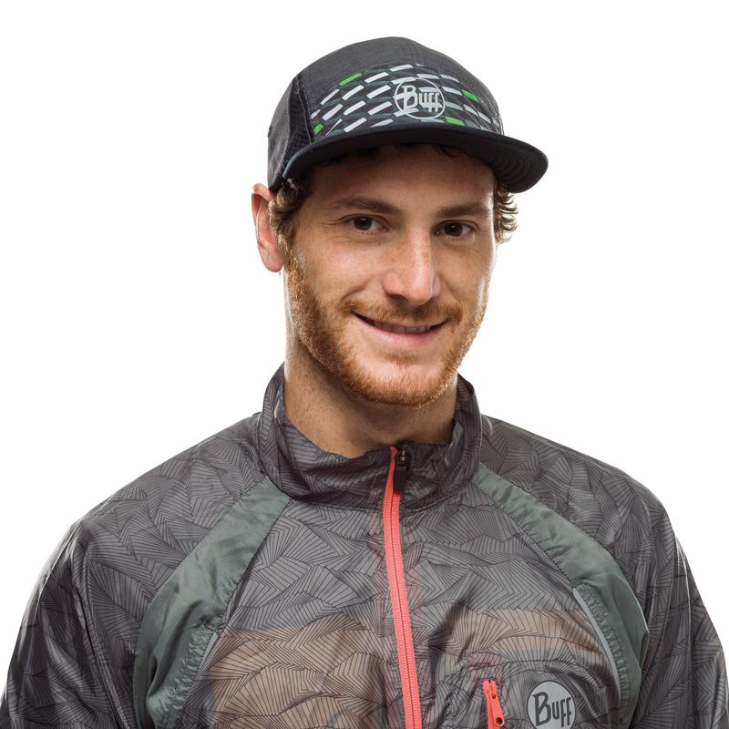 Спортивная кепка для бега Buff Run Cap R-Geotrik Black Фото 2