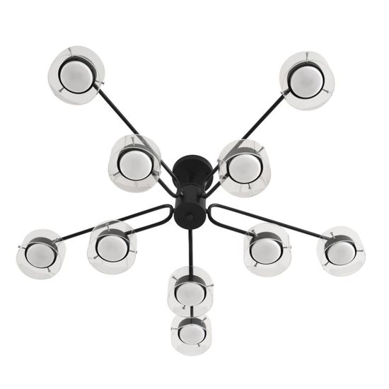 8349/10C COMFI черный/прозрачный, металл/стекло Светильник потолочный LED GX53 10*7W 220V NATALINA