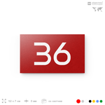 Табличка с номером 36 на дверь квартиры, для офиса, кабинета, аудитории, склада, красная 120х70 мм, Айдентика Технолоджи