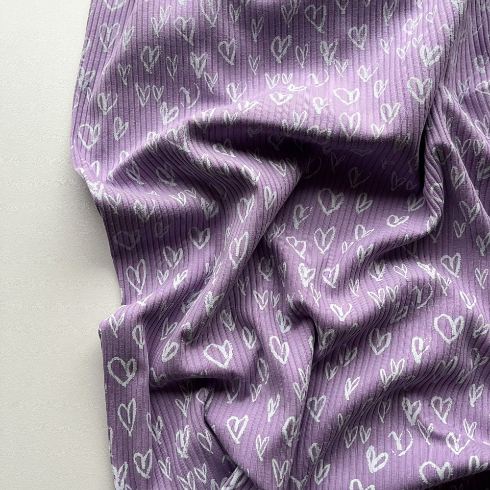 Лапша 95% хл. 5%лк. Сердечки на лиловом фоне