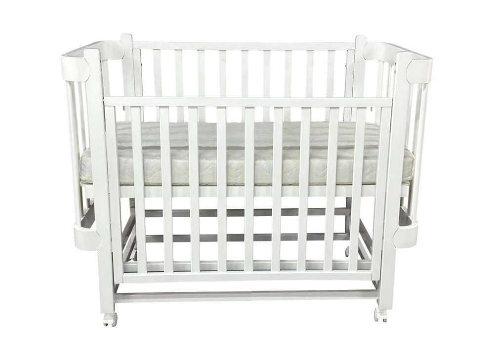 Детская кроватка Solnyshko 2 (продольный маятник, белый)