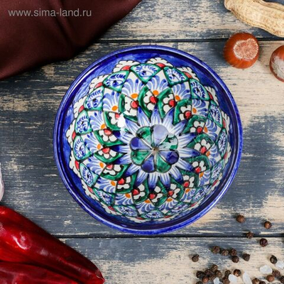 Пиала Риштанская Керамика Узоры , 11,5 см, большая, микс!