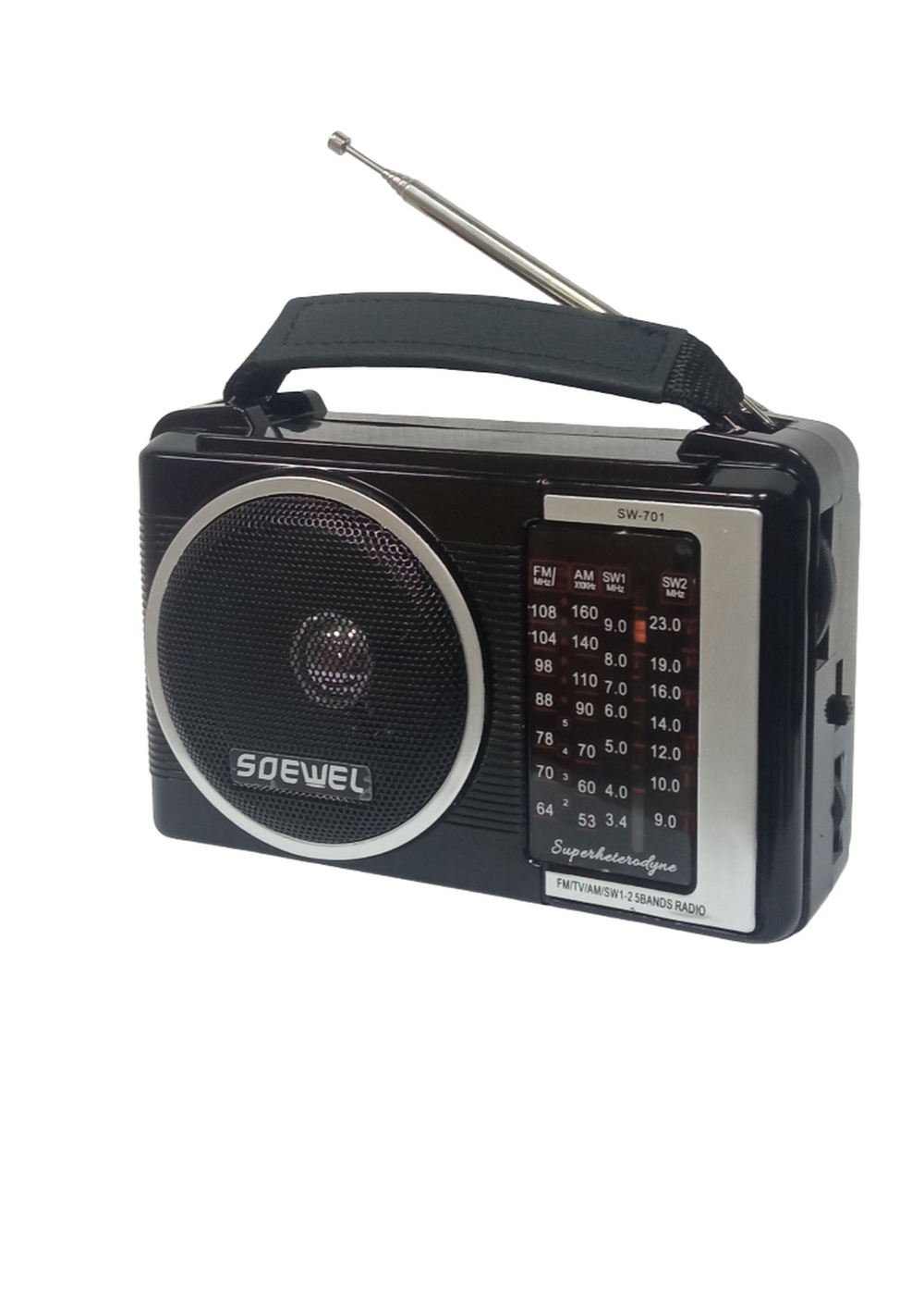 Радиоприемник переносной FM TV AM SW сеть/бат. Soewel SW-701AC
