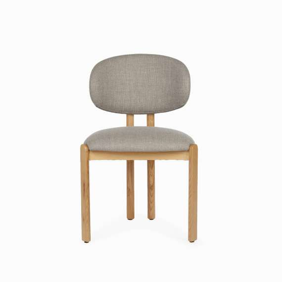 Обеденный стул Sage, светлый дуб с серой обивкой