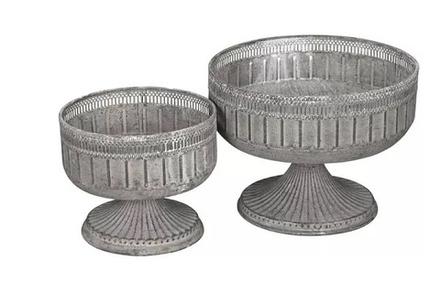 Набор из 2-х кашпо "Виктория" D22x18,5см / D28,5xH23см Металл