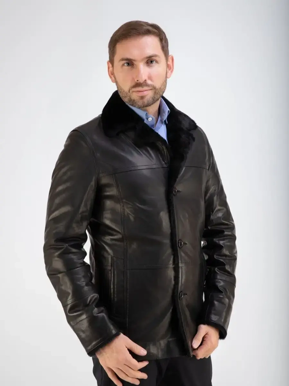 Дубленка мужская натуральная на меху куртка зимняя Турция