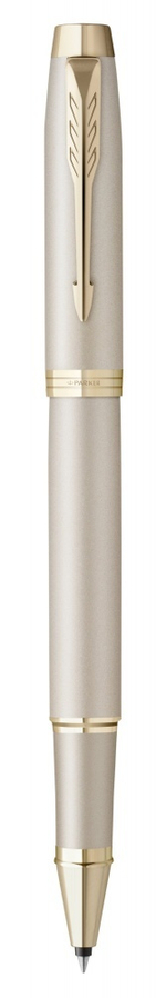Ручка роллер Parker IM Professionals Monochrome Champagne, стержень:F, цвет чернил: black, в подарочной упаковке.