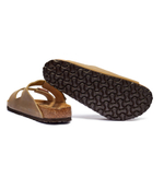 Кожаные шлепанцы arizona Birkenstock - бежевый(552811)