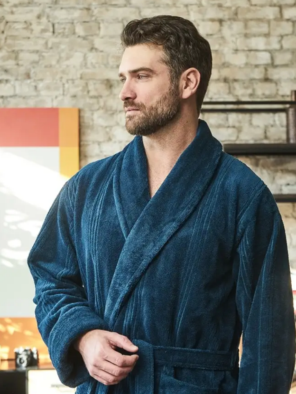 Халат мужской АДАМ без капюшона МОРСКАЯ ВОЛНА "Polens"