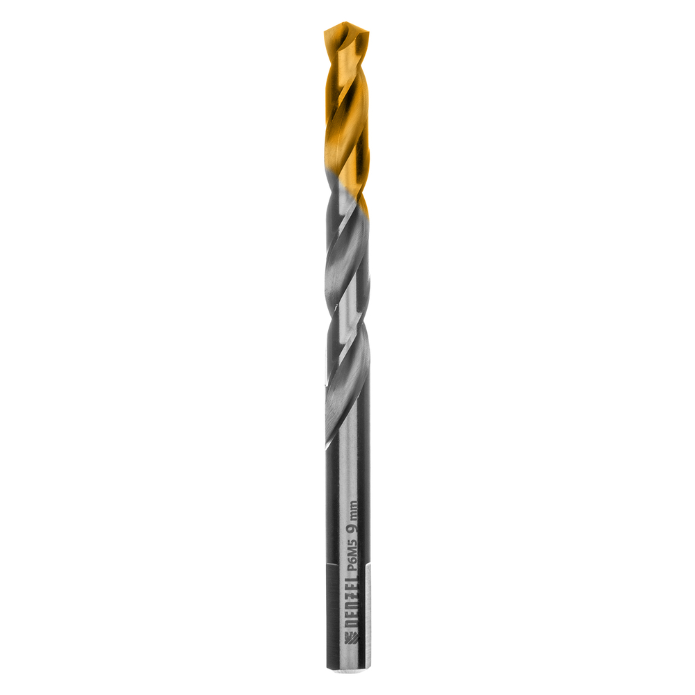 Сверло спиральное по металлу 9 x 125 мм, Р6М5, Golden Tip Denzel