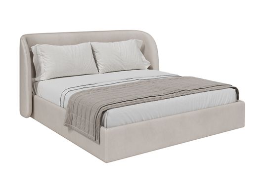 Кровать двуспальная Classic 180 см (молочный, велюр)