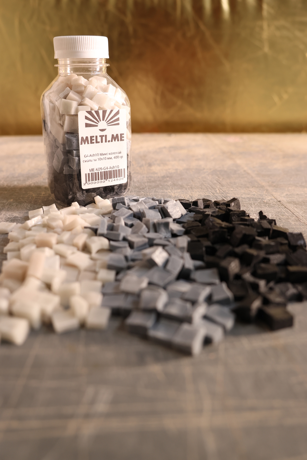 G4-Ash10 Микс колотой смальты 10х10 мм, 400 гр
