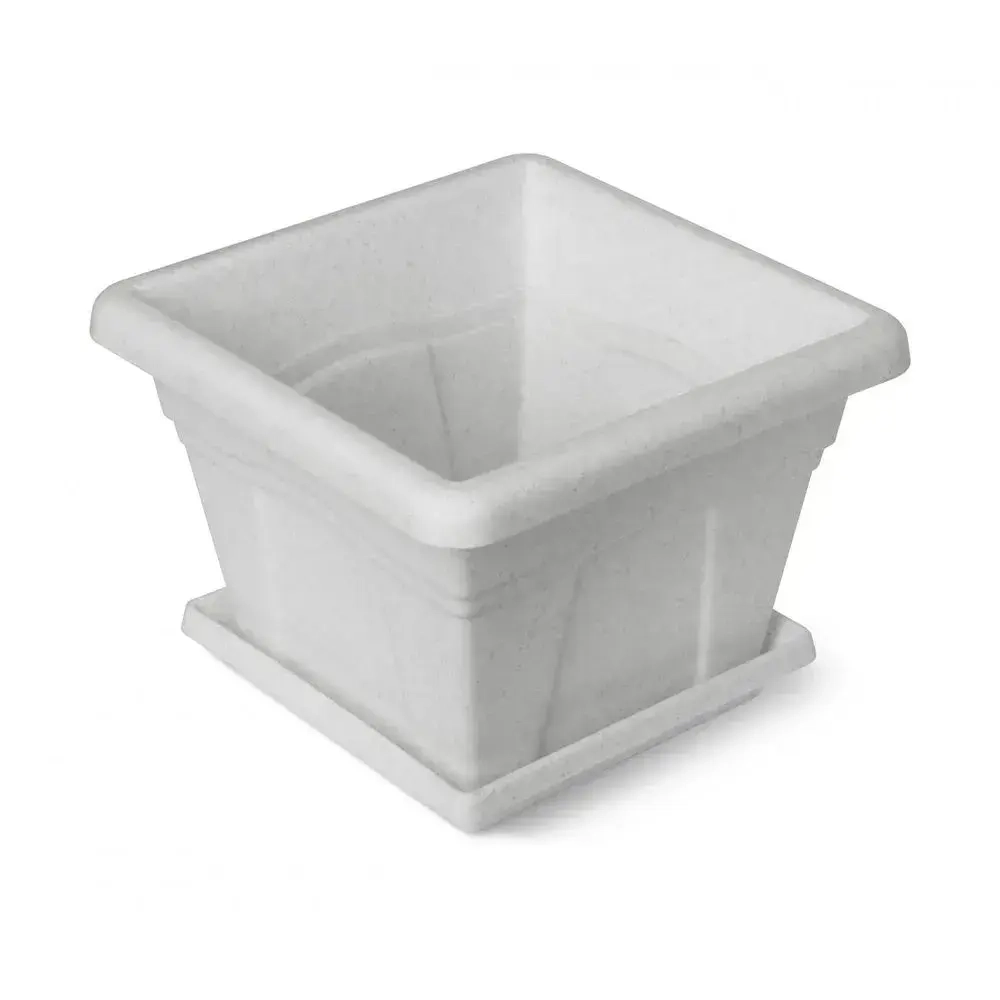 Горшок Квадро с поддоном 1.48л 16см мрамор С161М (комплект 32 шт)