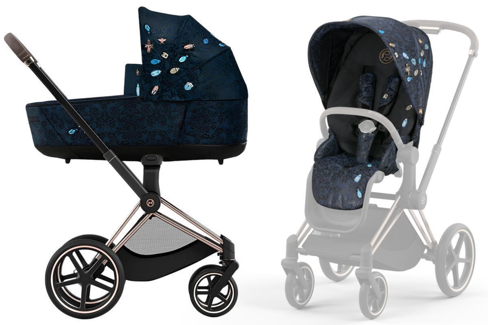 Коляска 2 в 1 Cybex Priam IV Rosegold Jewels of Nature
