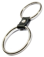 Металлическое двойное эрекционное кольцо (Цвет: черный с серебристым)