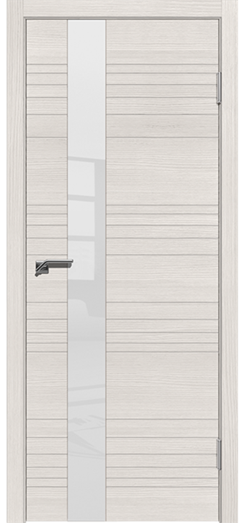 Межкомнатная дверь Новелла 1 Беленый дуб,стекло белое / Цвет Беленый дуб / Стекло "Лакобель белое" / Двери Верда