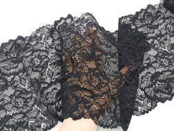 Эластичное кружево, черное, 20,5 см, (Арт: EK-2768), м