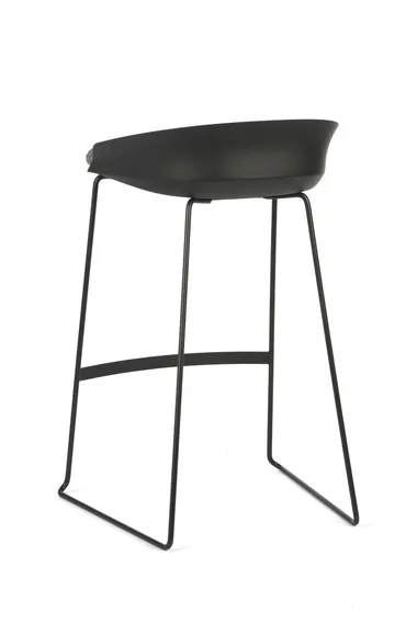 Барный стул Wally 76 см, черный с серым сиденьем