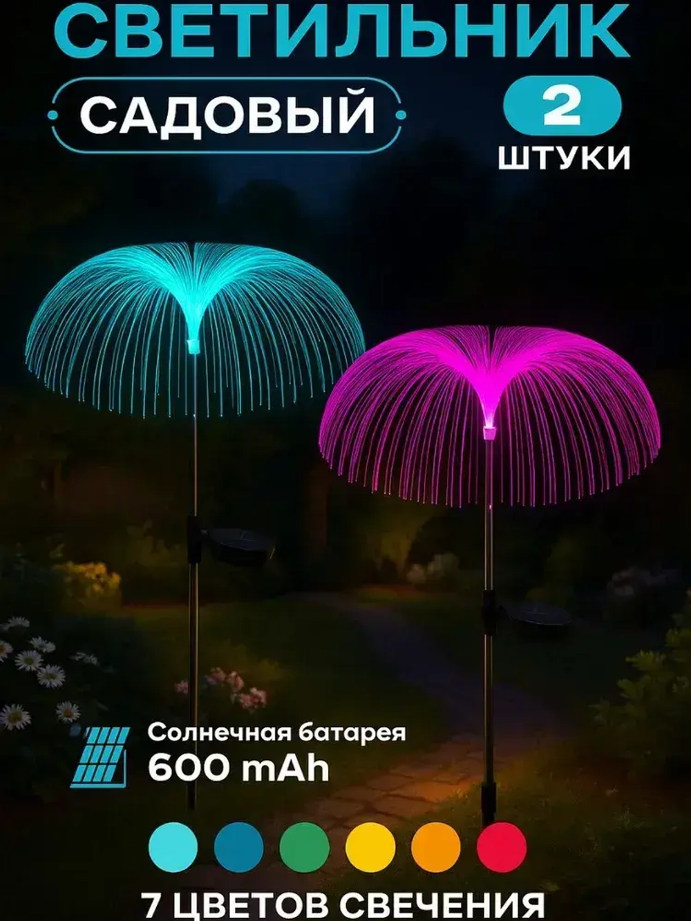 Светильник садовый уличный на солнечной батарее