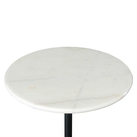 Журнальный столик Rune, Ø40х58 см, белый/черный мрамор