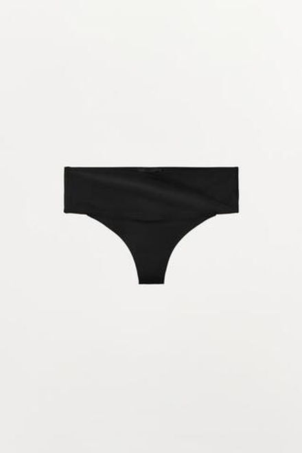 ZARA ТРУСЫ ТАНГА ИЗ СМЕСОВОГО ПОЛИАМИДА С ПЕРЕКРЕСТНЫМ ПОЯСОМ, ЧЕРНЫЙ