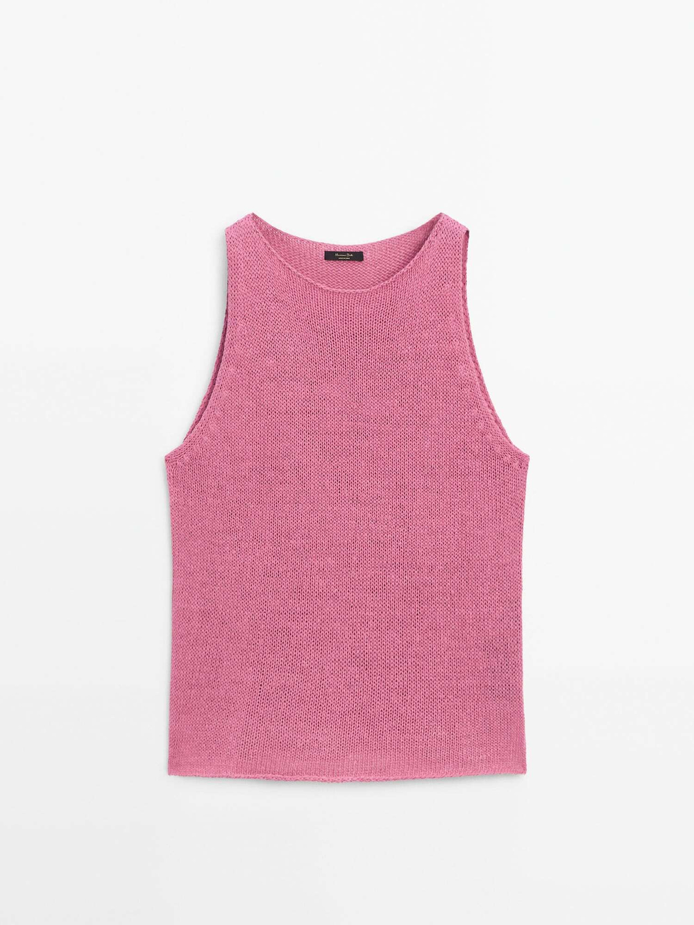 Massimo Dutti Вязаный топ с круглым вырезом, розовый