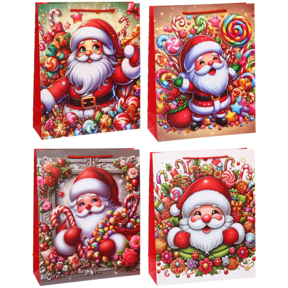 Пакет подарочный «Санта» 26*32*10 см, микс