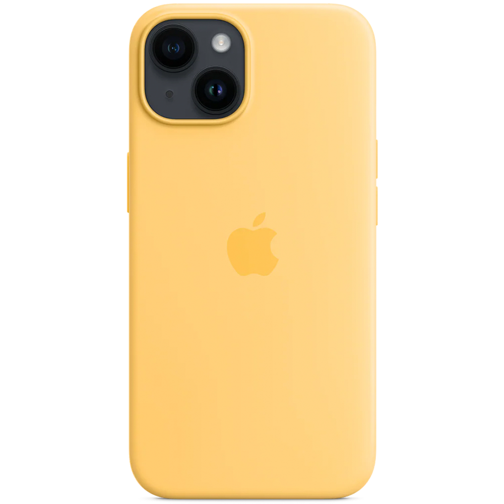 Силиконовый чехол с поддержкой MagSafe Apple Silicone Case для iPhone 14, Sunglow (Бледно-желтый)