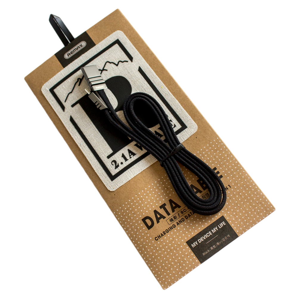 Кабель USB - MicroUSB Remax RC-081m (оплетка ткань) Черный