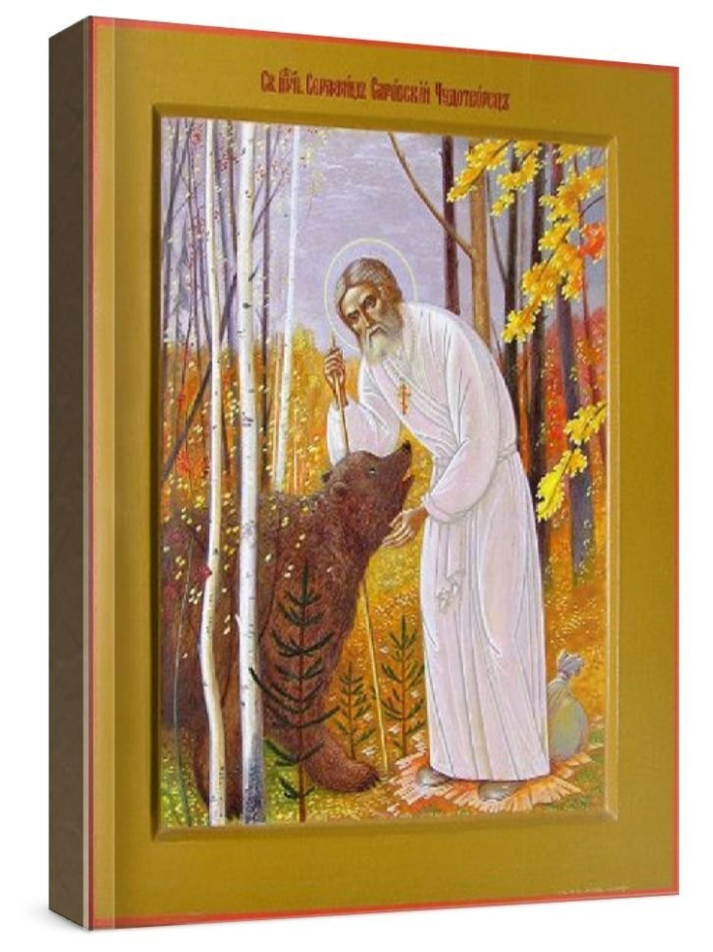 Серафим Саровский (рукописная икона)